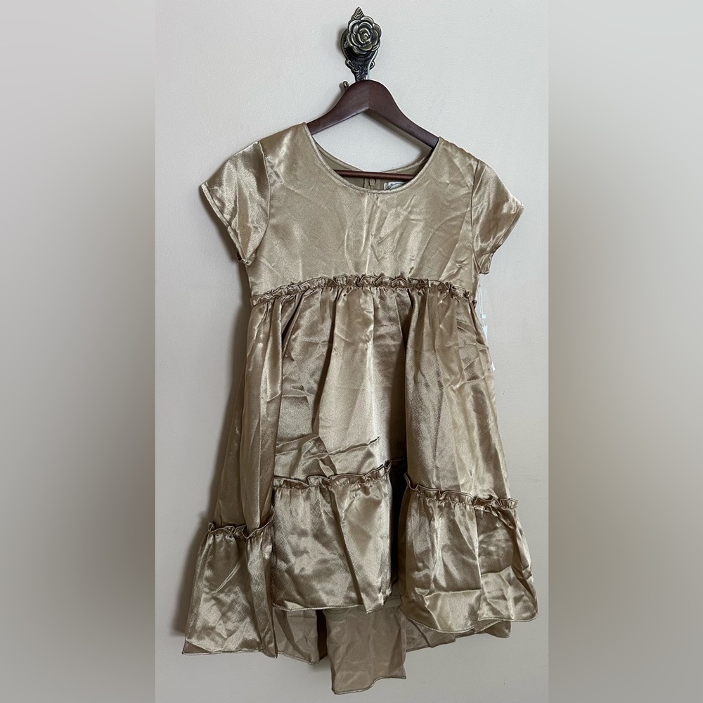 NWT Joyfolie Mia Joy Loralei Dress Gold Size 12 - Picture 3 of 7